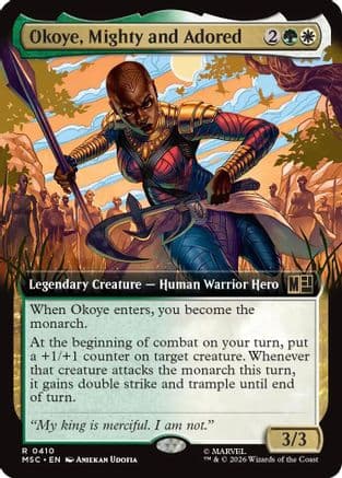 Okoye, Mighty and Adored (Extended Art) |  Foil (410) [Commander: Marvel Super Heroes]