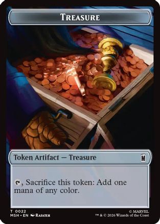 Treasure (022) // Construct (014) Double-Sided Token |  (22 // 14) [Commander: Marvel Super Heroes]