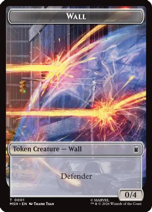 Wall // Alien Double-Sided Token |  (1 // 11) [Marvel Super Heroes]