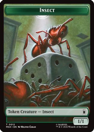 Insect // Clue Double-Sided Token |  (12 // 17) [Marvel Super Heroes]