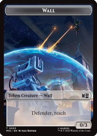 Wall (003) // Merfolk (006) Double-Sided Token |  (3 // 6) [Commander: Marvel Super Heroes]