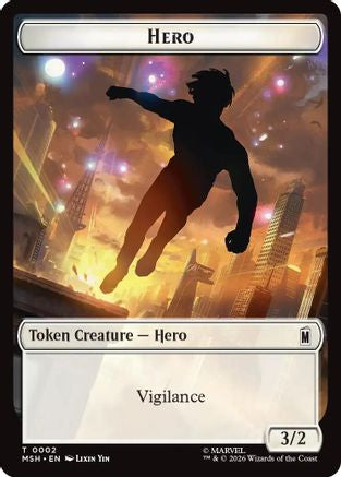 Hero // Robot Villain Double-Sided Token |  Foil (002/020) [Marvel Super Heroes]