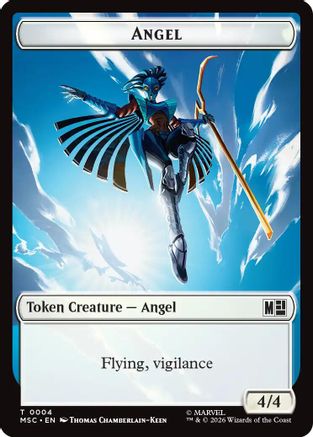 Angel (004) // Vibranium (015) Double-Sided Token |  (4 // 15) [Commander: Marvel Super Heroes]