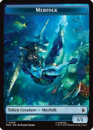 Merfolk // Doombot Double-Sided Token |  (006/018) [Marvel Super Heroes]