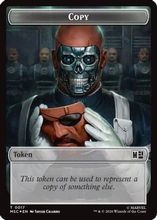Copy (017) // Wall (019) Double-Sided Token (Surge Foil) |  Foil (17 // 19) [Commander: Marvel Super Heroes]