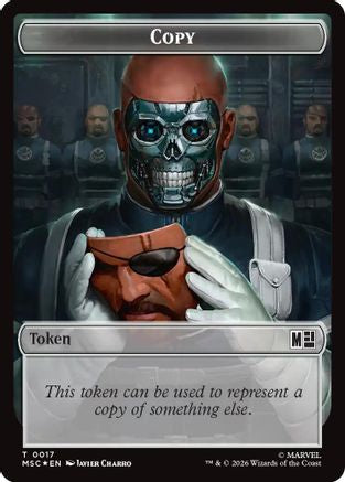 Copy // Soldier Double-Sided Token (Surge Foil) |  Foil (17 // 23) [Commander: Marvel Super Heroes]