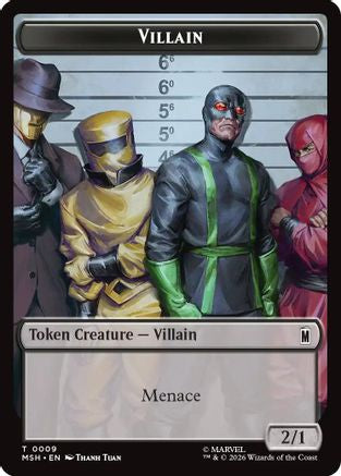 Villain // Soldier Double-Sided Token |  (9 // 3) [Marvel Super Heroes]