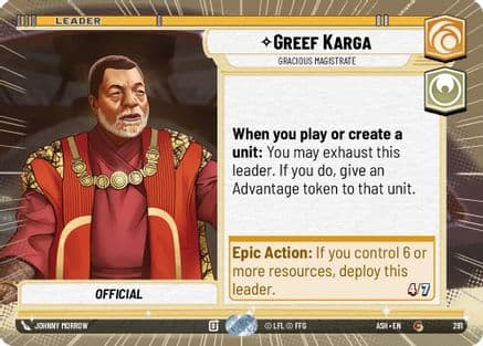 Greef Karga - Gracious Magistrate (Hyperspace) |  (281)  [Ashes of the Empire]