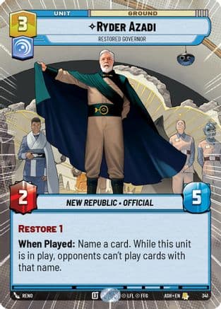 Ryder Azadi - Restored Governor (Hyperspace) |  (341)  [Ashes of the Empire]