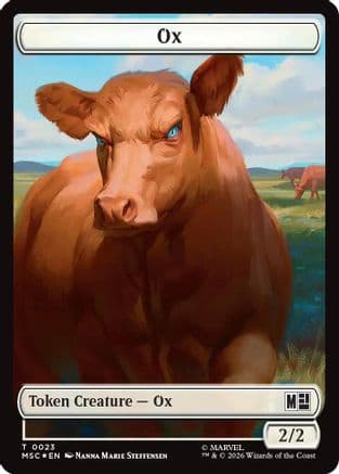 Ox (023) // Construct (030) Double-Sided Token (Surge Foil) |  Foil (23 // 30) [Commander: Marvel Super Heroes]