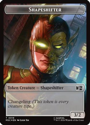 Shapeshifter (018) // Villain (025) Double-Sided Token (Surge Foil) |  Foil (18 // 25) [Commander: Marvel Super Heroes]