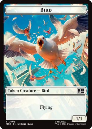 Bird // Rhino Double-Sided Token |  Foil (5 // 13) [Commander: Marvel Super Heroes]