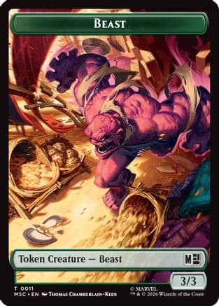 Beast // Vibranium Double-Sided Token |  Foil (11 // 15) [Commander: Marvel Super Heroes]