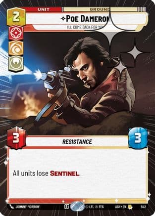 Poe Dameron - I'll Come Back For You (Hyperspace Foil) | Foil (542)  [Ashes of the Empire]