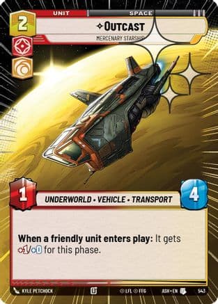 Outcast - Mercenary Starship (Hyperspace Foil) | Foil (543)  [Ashes of the Empire]