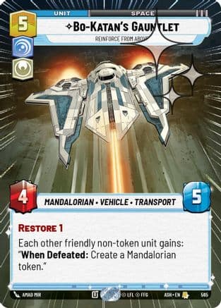 Bo-Katan's Gauntlet - Reinforce from Above (Hyperspace Foil) | Foil (565)  [Ashes of the Empire]