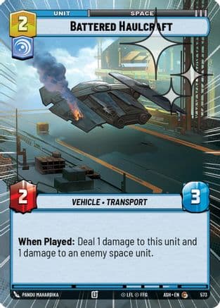 Battered Haulcraft (Hyperspace Foil) | Foil (573)  [Ashes of the Empire]