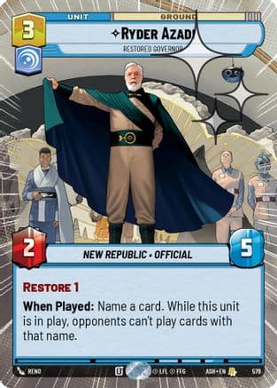 Ryder Azadi - Restored Governor (Hyperspace Foil) | Foil (579)  [Ashes of the Empire]