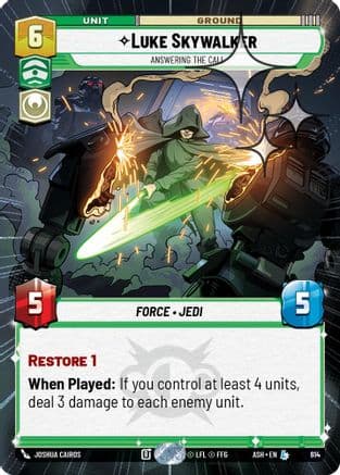 Luke Skywalker - Answering the Call (Hyperspace Foil) | Foil (614)  [Ashes of the Empire]