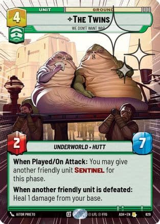 The Twins - We Don't Want War (Hyperspace Foil) | Foil (629)  [Ashes of the Empire]