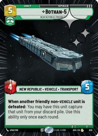 Bothan-5 - New Republic Prison Ship (Hyperspace Foil) | Foil (630)  [Ashes of the Empire]