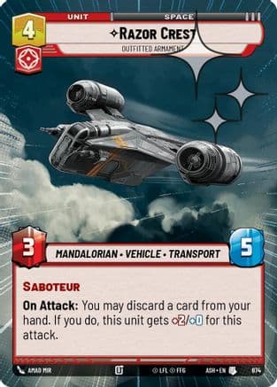 Razor Crest - Outfitted Armament (Hyperspace Foil) | Foil (674)  [Ashes of the Empire]