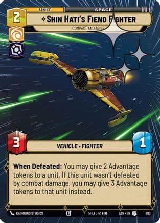 Shin Hati's Fiend Fighter - Compact and Agile (Hyperspace Foil) | Foil (693)  [Ashes of the Empire]