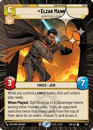 Elzar Mann - Haunted by a Vision (Hyperspace Foil) | Foil (726)  [Ashes of the Empire]