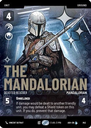 The Mandalorian - Devoted Rescuer (Prestige Foil) | Foil (842)  [Ashes of the Empire]