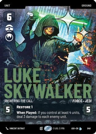 Luke Skywalker - Answering the Call (Prestige Foil) | Foil (848)  [Ashes of the Empire]