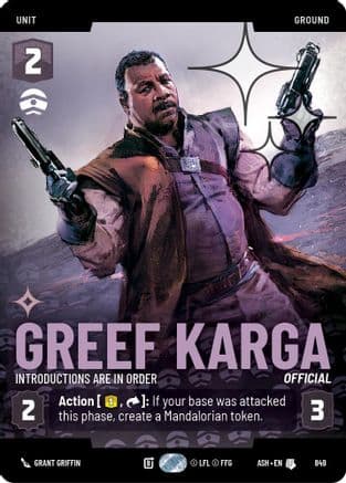 Greef Karga - Introductions are in Order (Prestige Foil) | Foil (849)  [Ashes of the Empire]