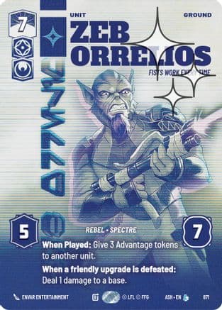 Zeb Orrelios - Fists Work Every Time (Prestige Foil) | Foil (871)  [Ashes of the Empire]
