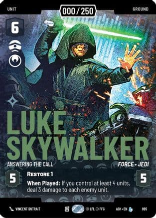 Luke Skywalker - Answering the Call (Serialized) | Foil (895)  [Ashes of the Empire]