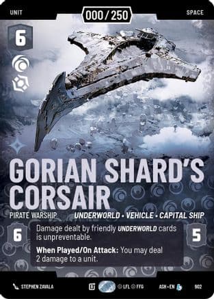 Gorian Shard's Corsair - Pirate Warship (Serialized) | Foil (902)  [Ashes of the Empire]