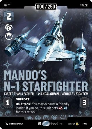 Mando's N-1 Starfighter - Faster than a Fathier (Serialized) | Foil (904)  [Ashes of the Empire]