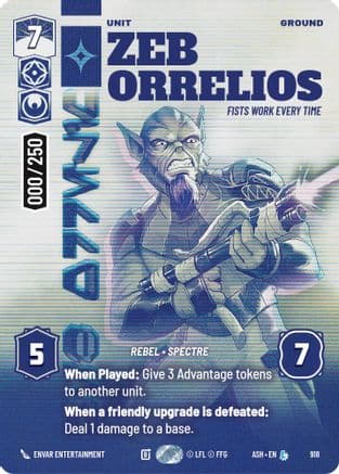 Zeb Orrelios - Fists Work Every Time (Serialized) | Foil (918)  [Ashes of the Empire]