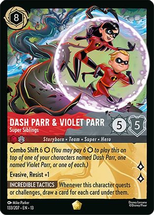 Dash Parr & Violet Parr - Super Siblings | Cold Foil (133/204) [Attack of the Vine]