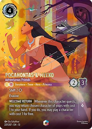 Pocahontas & Meeko - Adventurous Friends (Enchanted) | Holofoil (227/204) [Attack of the Vine]