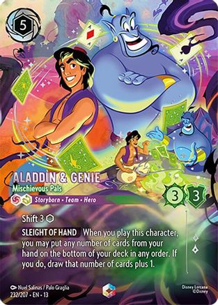Aladdin & Genie - Mischievous Pals (Enchanted) | Holofoil (232/204) [Attack of the Vine]