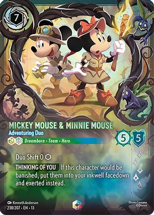 Mickey Mouse & Minnie Mouse - Adventuring Duo (Enchanted) | Holofoil (238/204) [Attack of the Vine]
