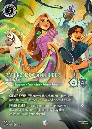 Rapunzel & Flynn Rider - Unlikely Pair (Enchanted) | Holofoil (239/204) [Attack of the Vine]