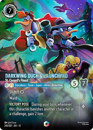 Darkwing Duck & Launchpad - St. Canard's Finest (Enchanted) | Holofoil (242/204) [Attack of the Vine]