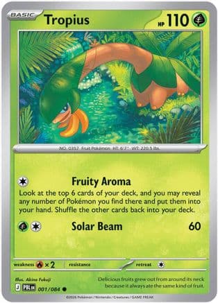 Tropius 001- ME05 Pitch Black Reverse Holofoil