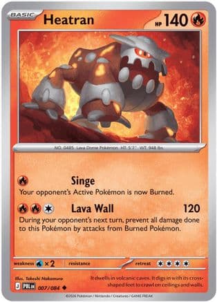Heatran 007- ME05 Pitch Black Reverse Holofoil