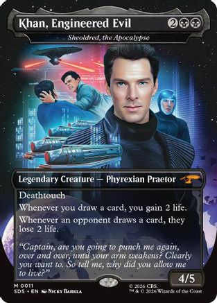 Khan, Engineered Evil - Sheoldred, the Apocalypse (Borderless) |  (011) [Star Trek: Stardates]