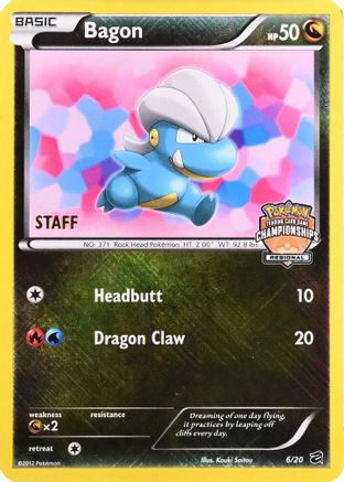 Bagon (Regional Championships) [Staff] 006/20 - League & Championship Cards Holofoil