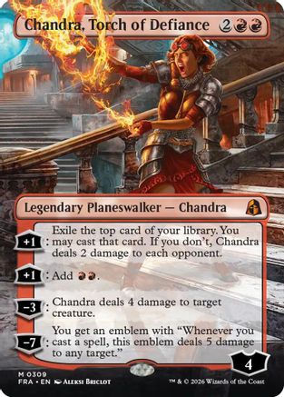 Chandra, Torch of Defiance (Borderless) |  Foil (309) [Reality Fracture]