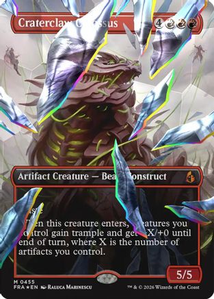 Craterclaw Colossus (Borderless) (Facet Foil) |  Foil (455) [Reality Fracture]
