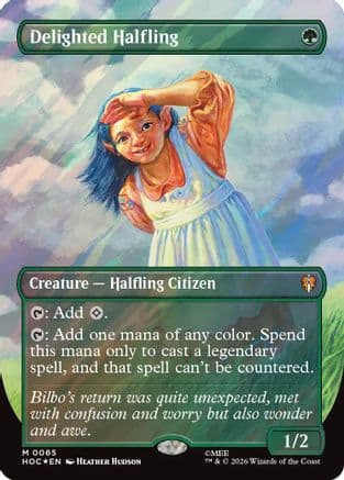 Delighted Halfling (Borderless) (Surge Foil) |  Foil (065) [The Hobbit]
