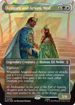 Aragorn and Arwen, Wed (Borderless) (Surge Foil) |  Foil (068) [The Hobbit]